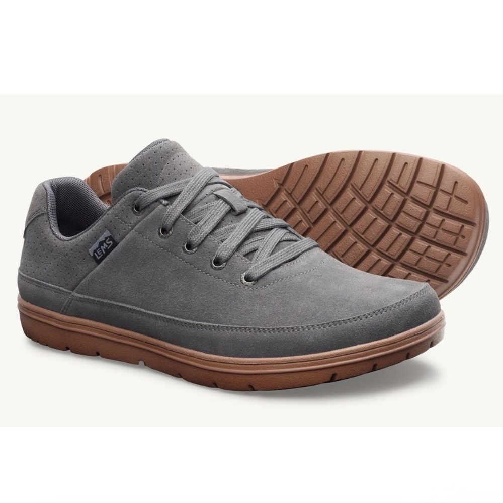 Women's Men’s Unisex Chillum Gray Suede Lems Wide Toe Box Zero Drop Sneakers